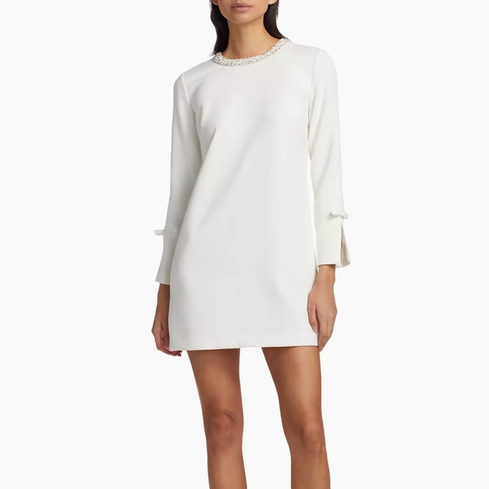 *WORN ONCE* Sachin + Babi White Parker Beaded Shift Dress - Size 8